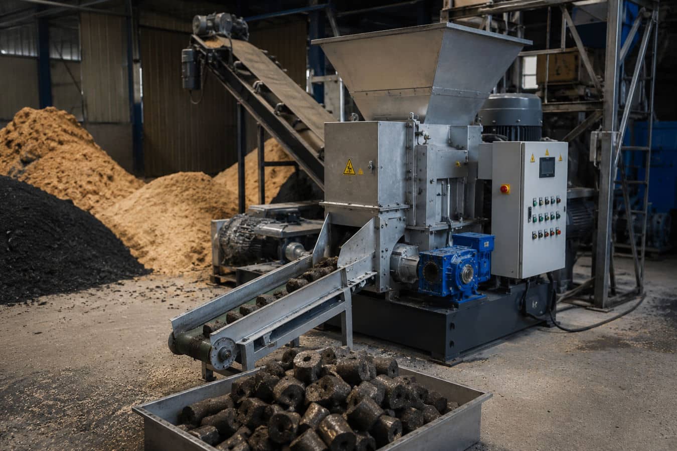 ligne industrielle de briquettes de biomasse