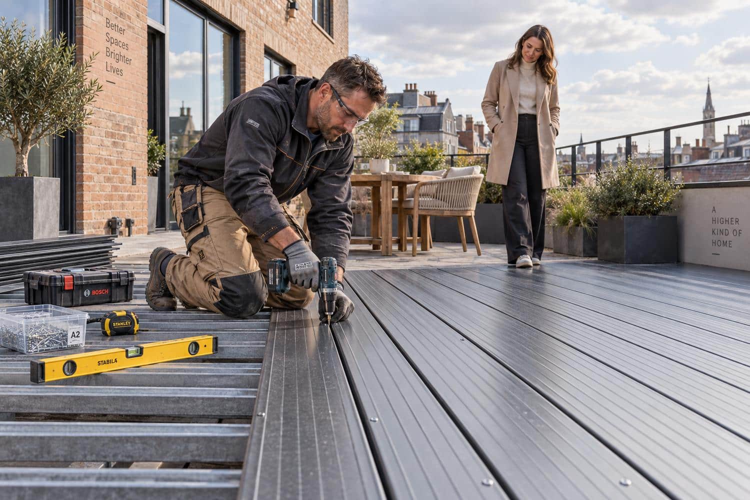 plancher metallique pour terrasse moderne